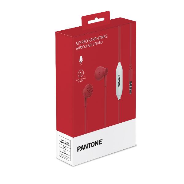 Pantone Auricolare con microfono, rosso