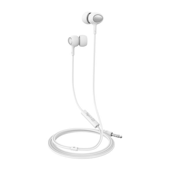 Celly Auricolare 3.5mm con microfono, bianco