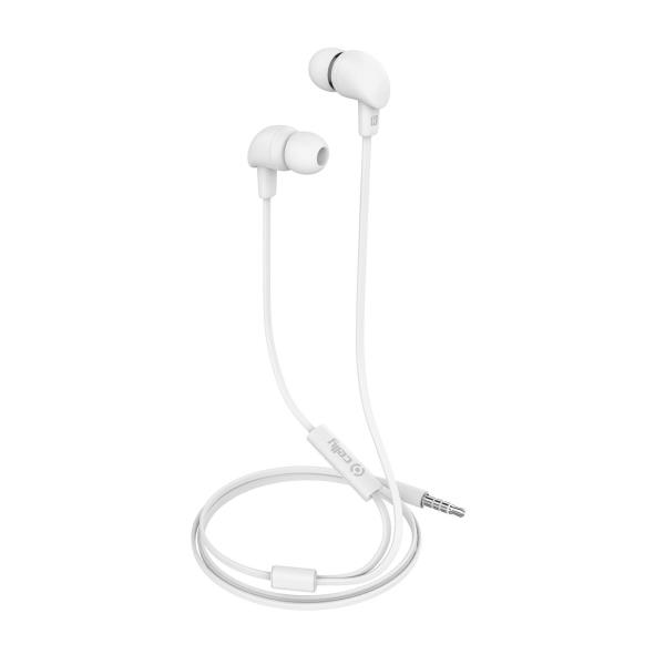 Celly Auricolare 3,5mm con microfono, bianco