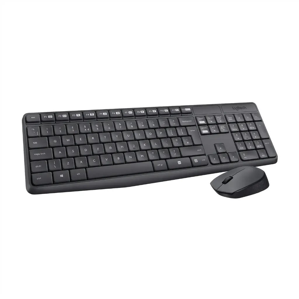 Logitech Combo wireless MK235 usb antischizzo tast. numerico + mouse ottico nero 3 tasti