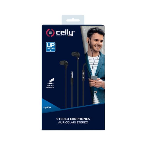 Celly auricolare 3.5mm con microfono, nero