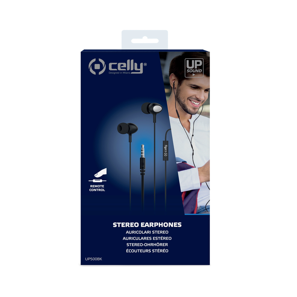 Celly Auricolare 3.5mm con microfono, nero