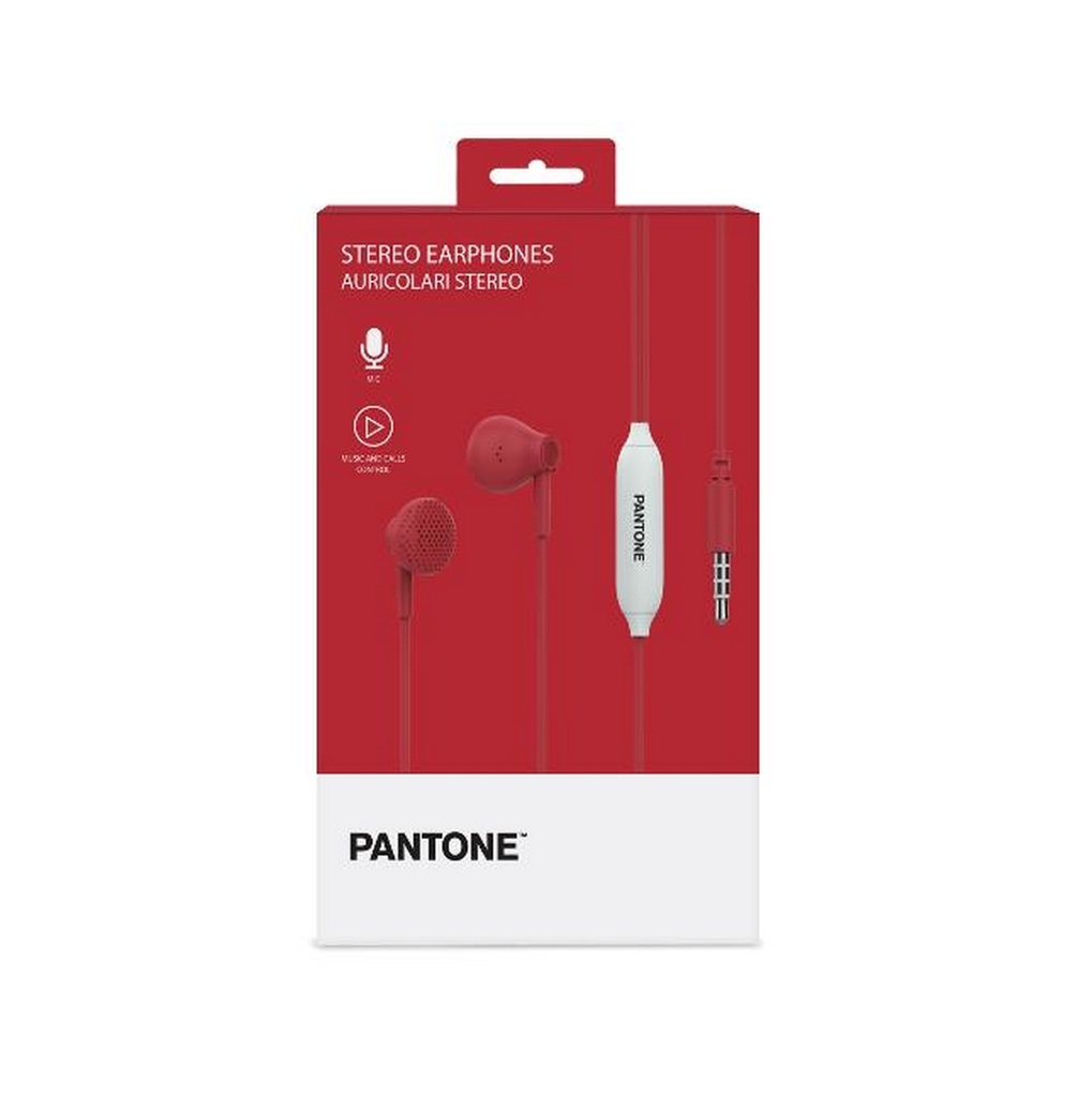 Pantone Auricolare con microfono, rosso