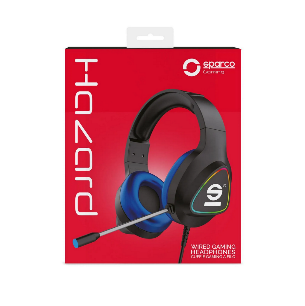 Sparco Cuffia con cavo Gaming Hazard,  1 x jack 3,5mm + usb