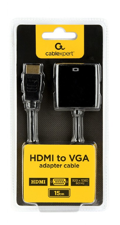 Cablexpert cavo adattatore da hdmi a vga, porta singola, nero