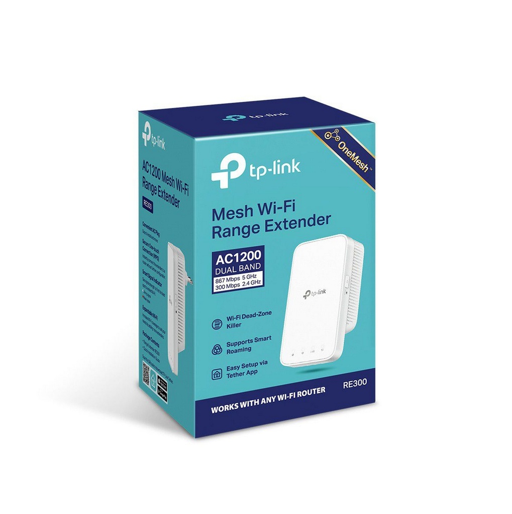 TP-Link Extender wireless RE300 Wifi AC1200 mesh bianco