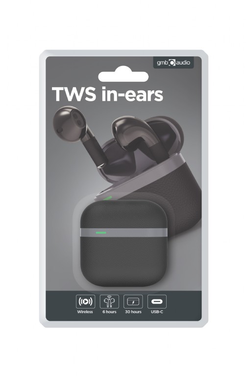 Gembird Auricolari Bluetooth TWS in-ears, Nero