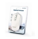 Gembird Mouse HD con cavo usb 1200 dpi, bianco/argento