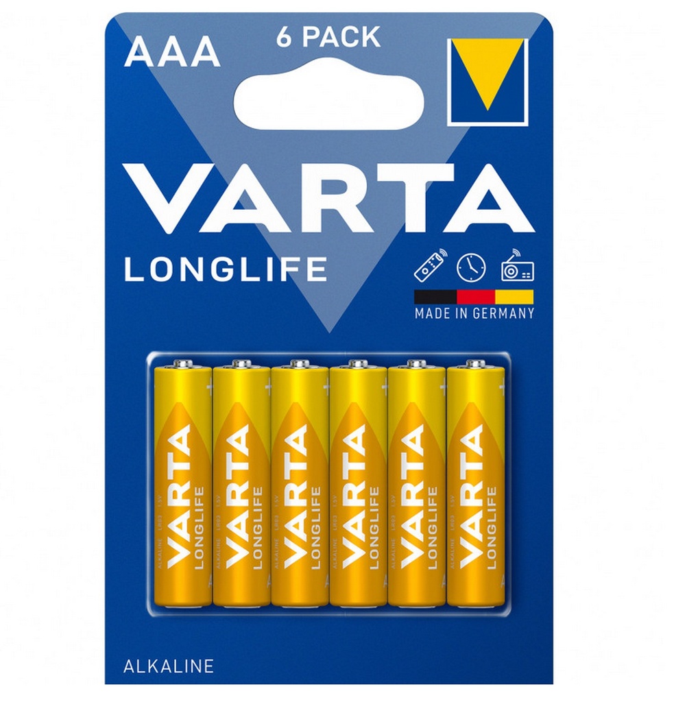 Ministilo batteria varta longlife AAA 6 pezzi