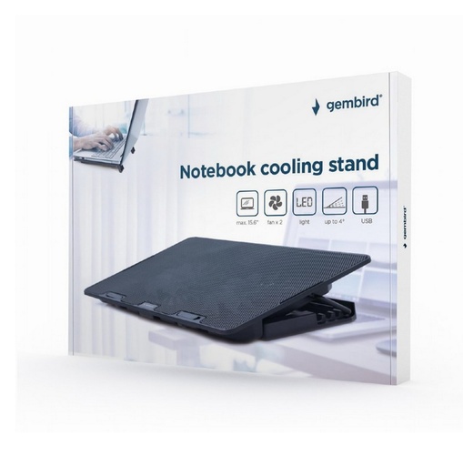 Gembird Supporto Notebook 15,6"con doppia ventola, usb