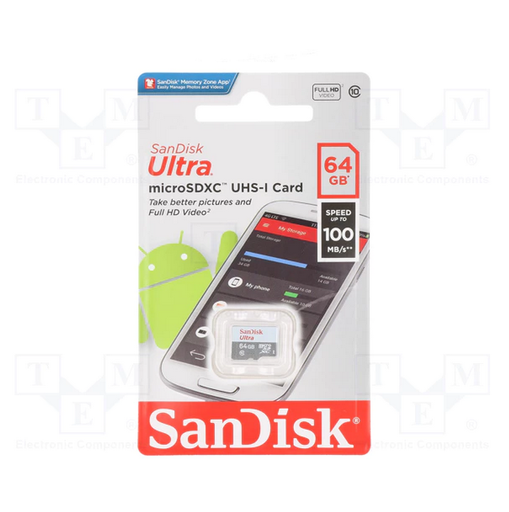 Sandisk micro sd c.10 64gb 100mb/s