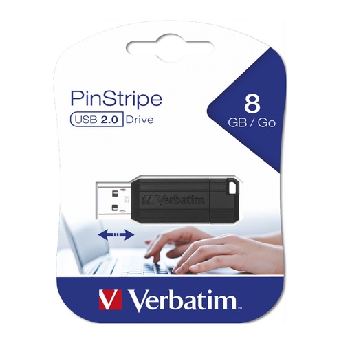 Verbatim USB Pinstripe 8GB 2.0, Nero