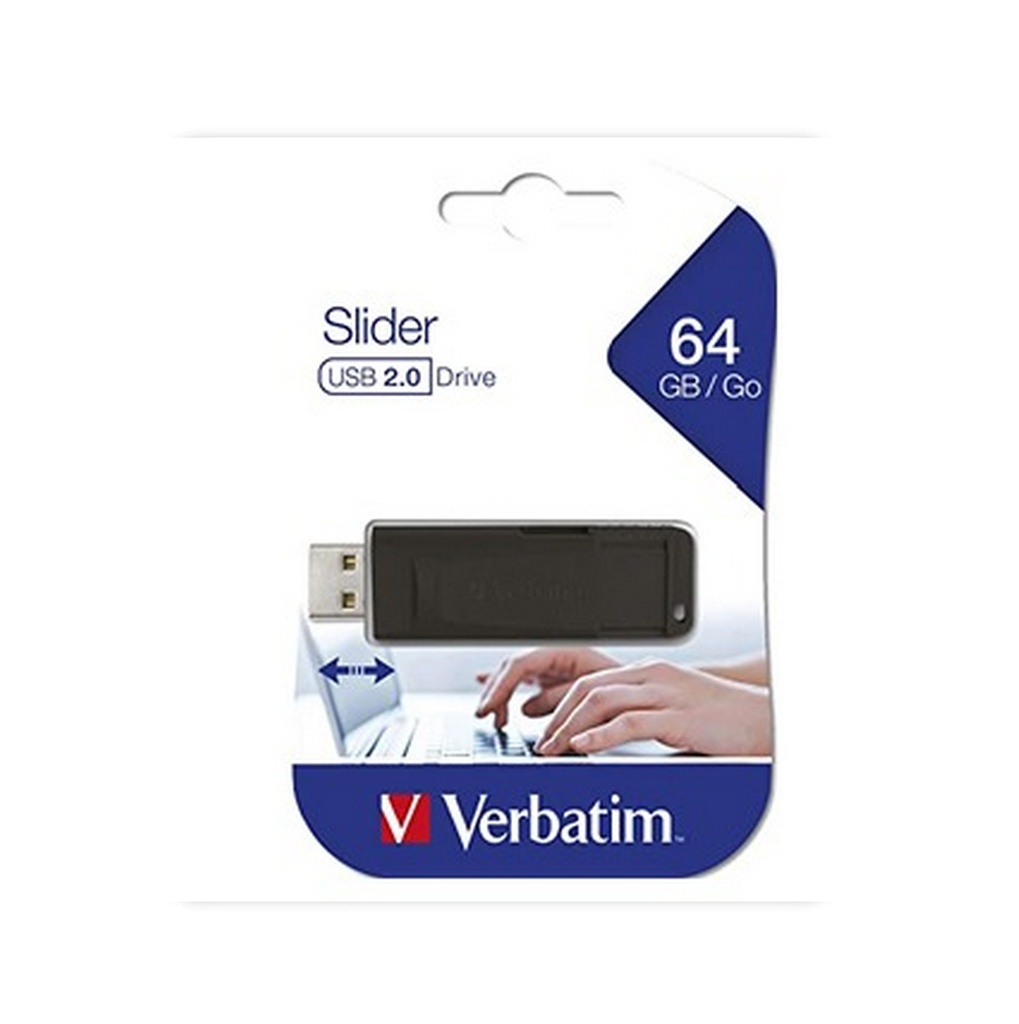 Verbatim USB Store N'go Slider 64GB 2.0, Nero