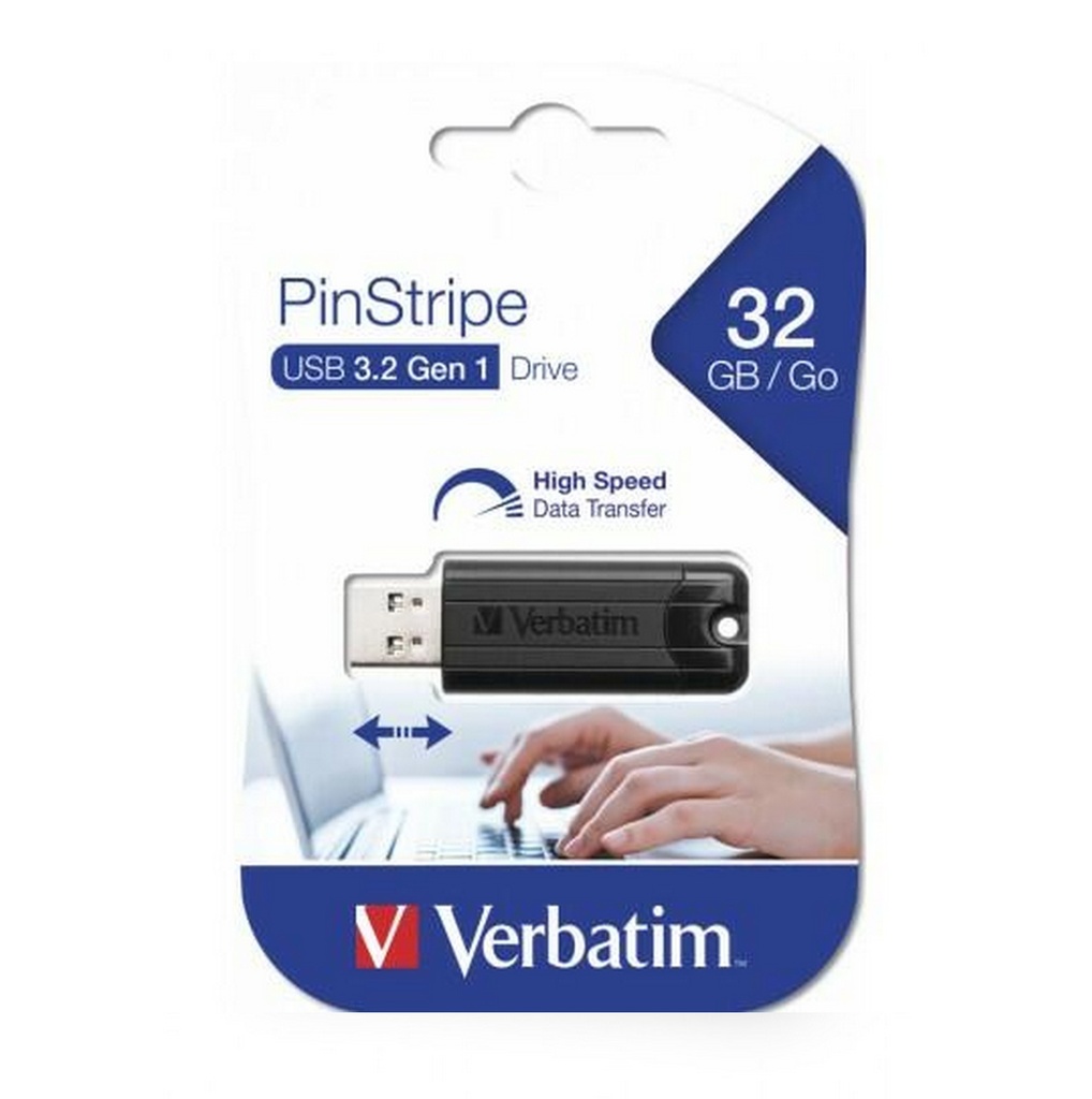 Verbatim USB Pinstripe 32GB 3.2, Nero