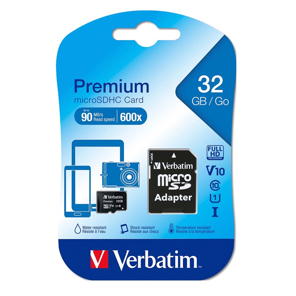 Verbatim Micro SD c.10 UHS-1 premium 32GB con add.