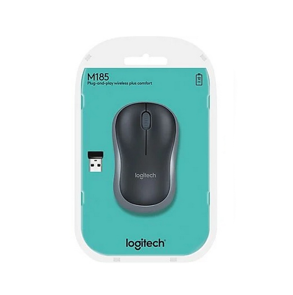 Logitech Mouse M185 Wireless, Grigio