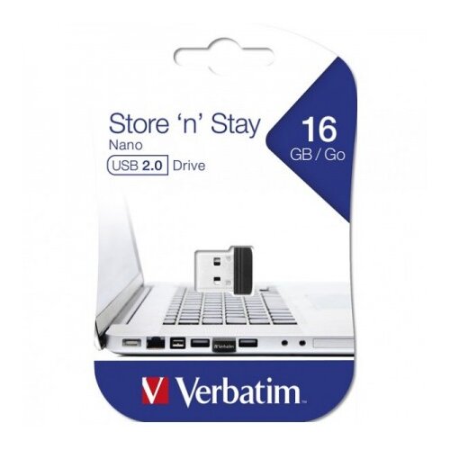 Verbatim USB Nano Store'n'Stay 16GB 2.0, Nero