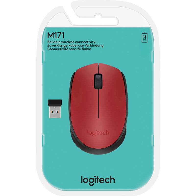 Logitech Mouse M171 Wireless , Rosso