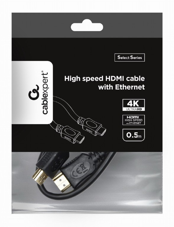 Cablexpert Cavo HDMI alta velocità con ethernet 'select series', 0,5 m