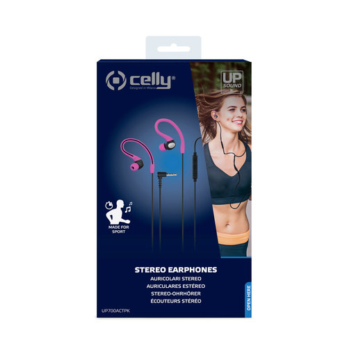 [UP700ACTPK] Celly Auricolare ad archetto con microfono 3,5mm, rosa