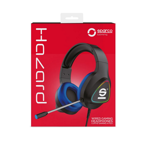 [SPHEADPHONEPRO] Sparco Cuffia con cavo Gaming Hazard,  1 x jack 3,5mm + usb