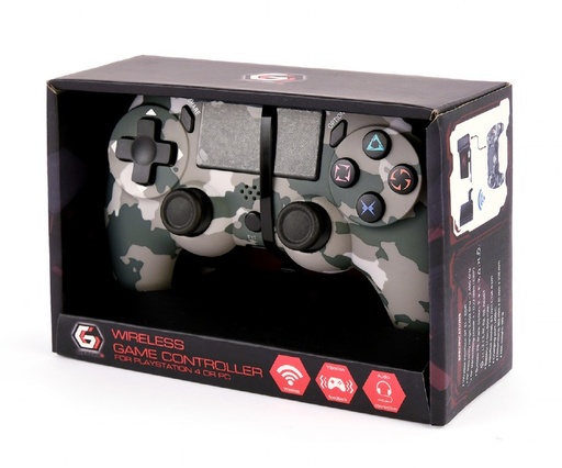 [JPD-PS4BT-01-CM] Gembird controller di gioco con vibrazione per PS4 o pc wireless , mimetica militare