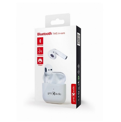 [TWS-MLA-GW] Gembird Auricolari Bluetooth TWS in-ears, bianco perla