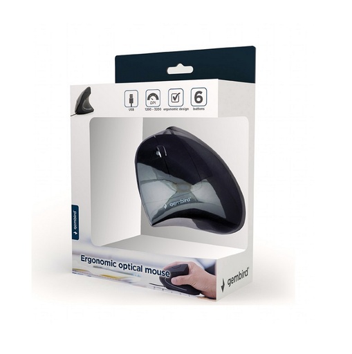 [MUS-ERGO-01] Mouse verticale ottico ergonomico a 6 pulsanti usb, nero