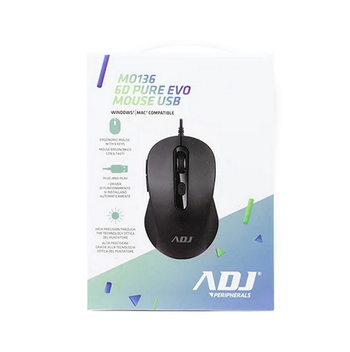 [510-00036] ADJ Mouse Ottico 6D Evo Pure , Nero