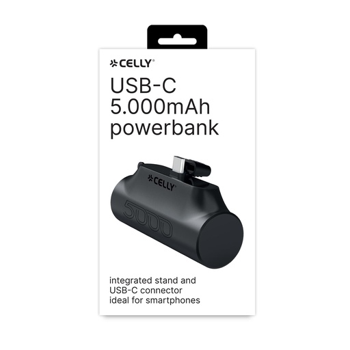 [PBC5000BK] Celly Power Bank Compact 5.000mAh, Nero