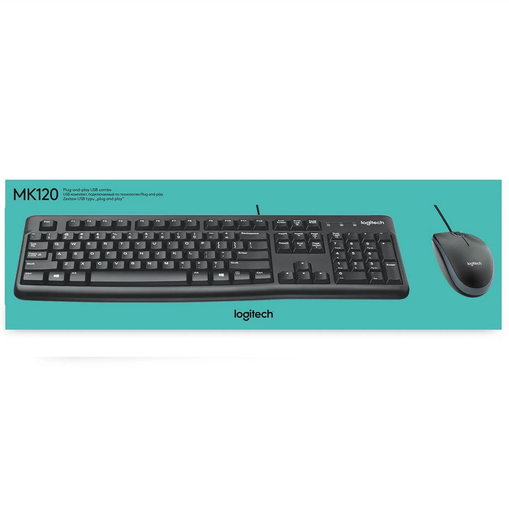 [920-002543] Logitech Tastiera + Mouse USB MK120 antischizzo