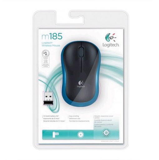 [910-002236] Logitech Mouse M185 Wireless, Blu