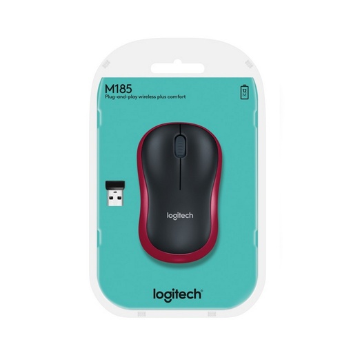 [910-002237] Logitech Mouse M185 Wireless, Rosso