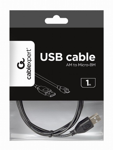 [CCP-mUSB2-AMBM-1M] Cablexpert cavo micro usb nero , 1m