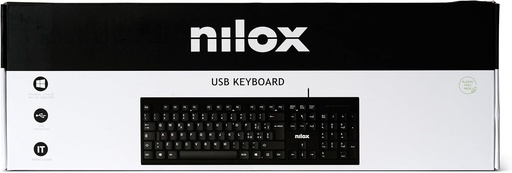 [NXKBIT000011] Nilox Tastiera con USB ergonomica,  Nero